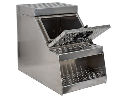 Buyers Aluminum Step Box - Heavy Duty - Diamond Tread - 24 x 28 x 18 Inches