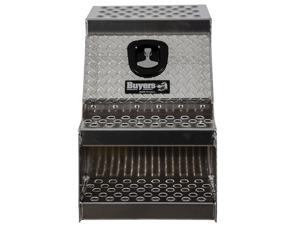 Buyers Aluminum Step Box - Heavy Duty - Diamond Tread - 24 x 28 x 18 Inches
