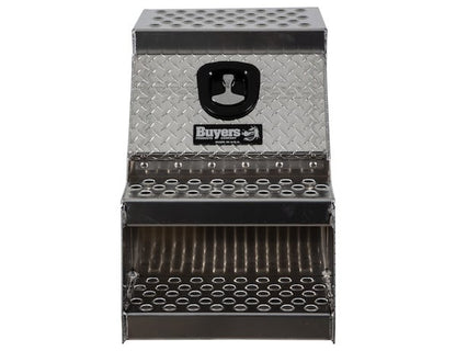 Buyers Aluminum Step Box - Heavy Duty - Diamond Tread - 24 x 28 x 18 Inches