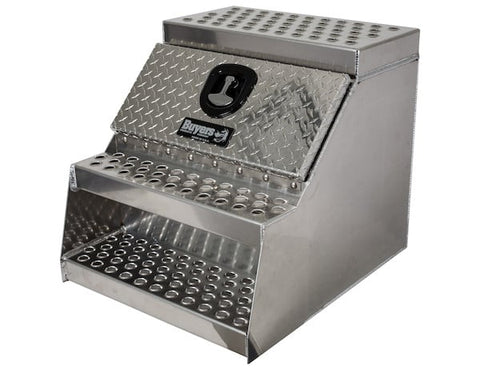 Buyers Aluminum Step Box - Heavy Duty - Diamond Tread - 24 x 28 x 24 Inches