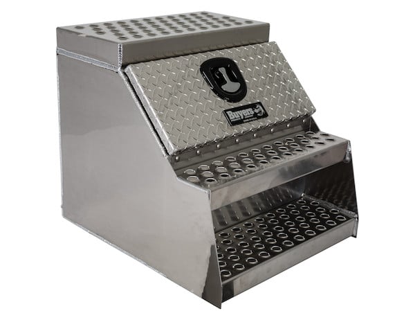 Buyers Aluminum Step Box - Heavy Duty - Diamond Tread - 24 x 28 x 24 Inches