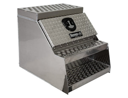 Buyers Aluminum Step Box - Heavy Duty - Diamond Tread - 24 x 28 x 24 Inches