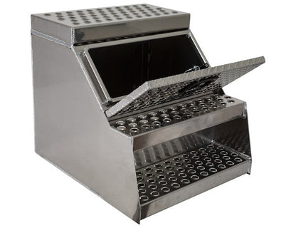 Buyers Aluminum Step Box - Heavy Duty - Diamond Tread - 24 x 28 x 24 Inches