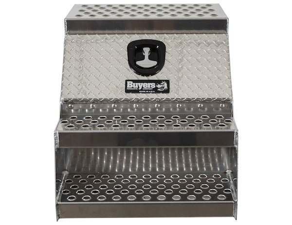 Buyers Aluminum Step Box - Heavy Duty - Diamond Tread - 24 x 28 x 24 Inches