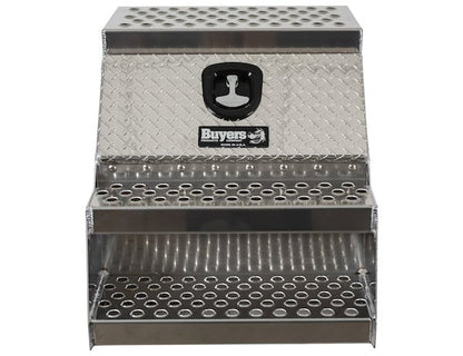 Buyers Aluminum Step Box - Heavy Duty - Diamond Tread - 24 x 28 x 24 Inches