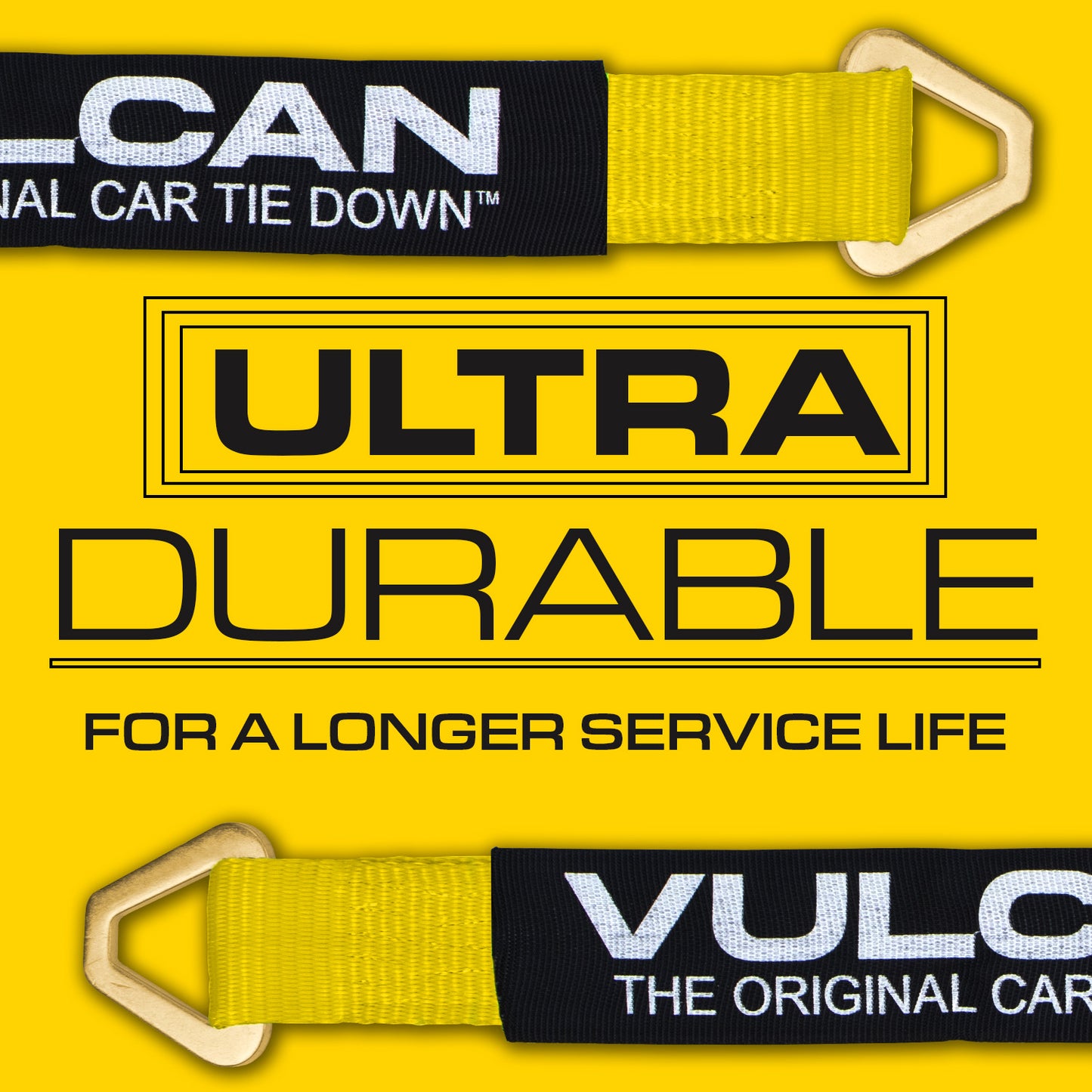VULCAN Tie Down Axle Straps with Wear Pad - 4 Pack - Classic Yellow - 3,300 Pound Safe Working Load
