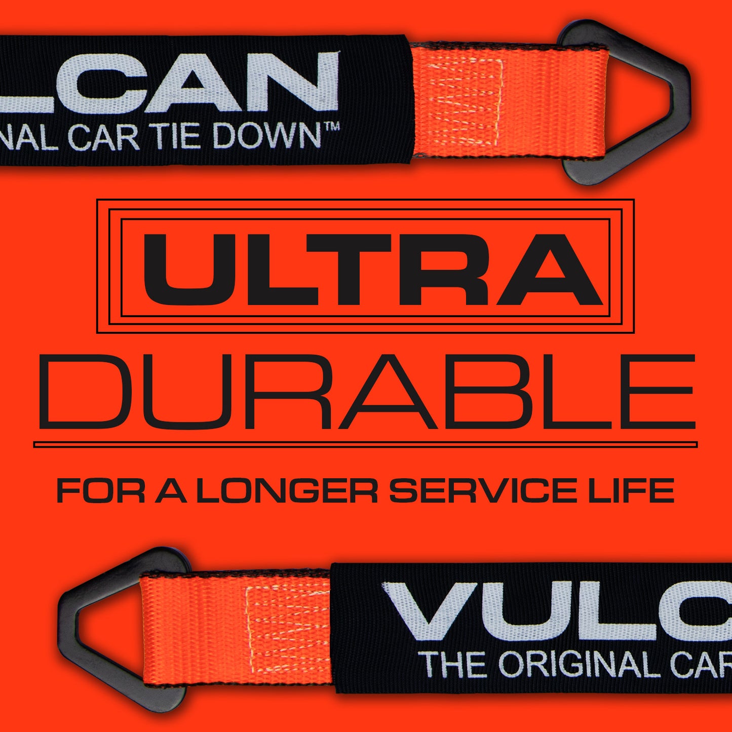 VULCAN Car Tie Down Axle Strap with Wear Pad - 2 Inch x 36 Inch - 4 Pack - PROSeries - 3,300 Pound Safe Working Load