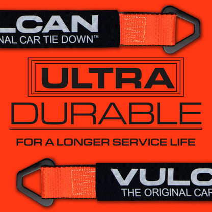 VULCAN Car Tie Down Axle Strap with Wear Pad - 2 Inch x 36 Inch - 4 Pack - PROSeries - 3,300 Pound Safe Working Load