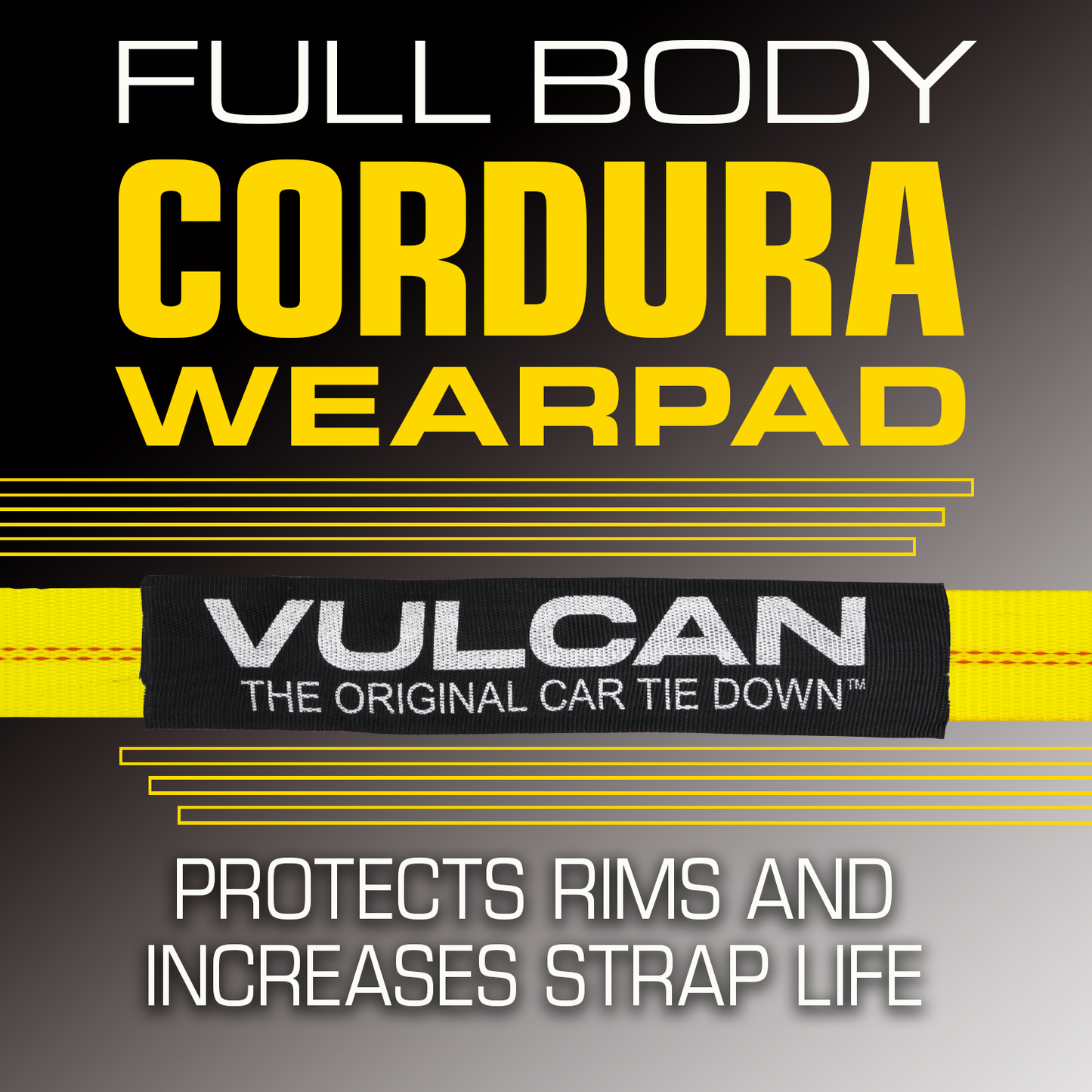 VULCAN Tie Down Axle Straps with Wear Pad - 4 Pack - Classic Yellow - 3,300 Pound Safe Working Load