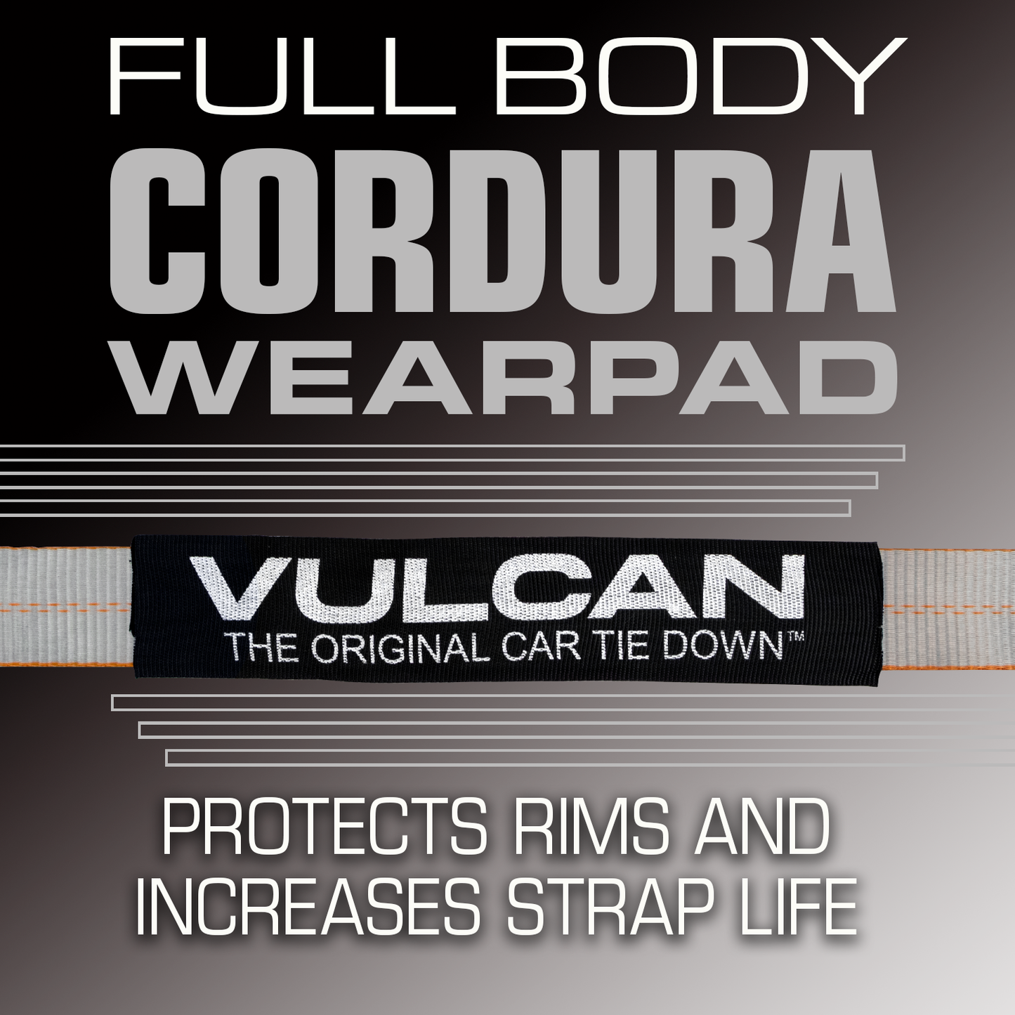 VULCAN Car Tie Down Axle Strap with Wear Pad - 2 Inch x 22 Inch - 4 Pack - Silver Series - 3,300 Pound Safe Working Load