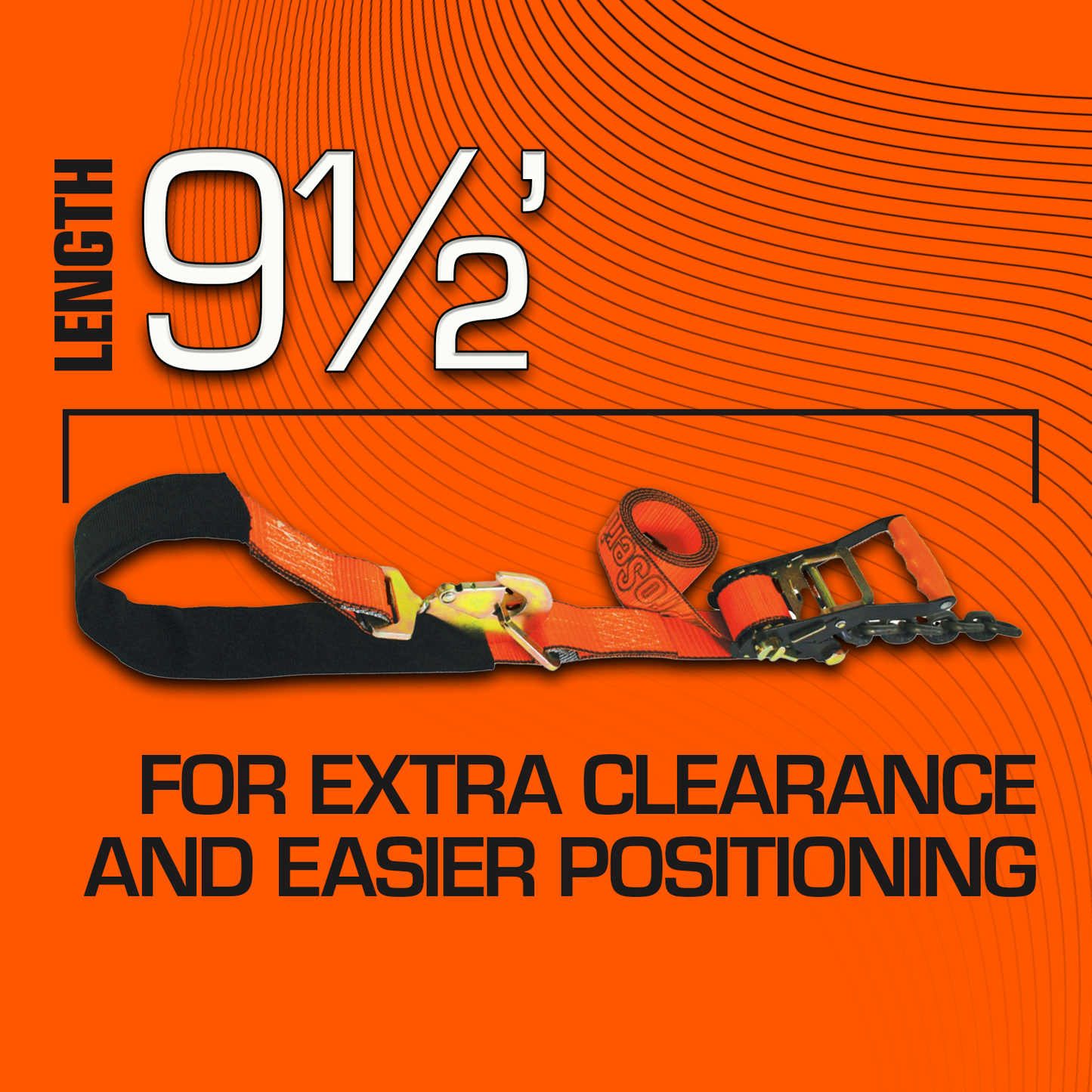 VULCAN Axle Tie Down Combo Strap - Chain Tail Ratchet - 2x114 Inch - 4 Pack - PROSeries - 3,300 Pound Safe Working Load