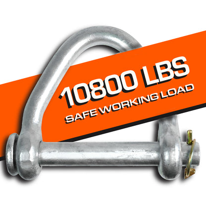 VULCAN Webbing Shackle For 4 Inch Tie Down Straps with Quick Release Pin - 4 Pack -10,800 Pound Safe Working Load