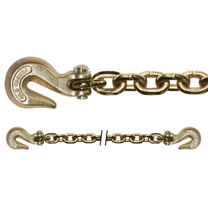 Columbus Mckinnon Safety/Binder Chain with Clevis Grab Hooks - Grade 70 - 5/16'' x 16' - 4,700 Lbs. Safe Working Load