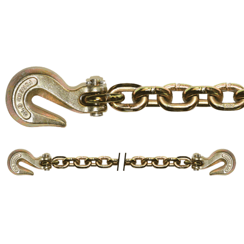 Columbus Mckinnon Safety/Binder Chain with Clevis Grab Hooks - Grade 70 - 5/16'' x 16' - 4,700 Lbs. Safe Working Load