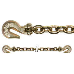 Columbus Mckinnon Safety/Binder Chain with Clevis Grab Hooks - Grade 70 - 5/16'' x 16' - 4,700 Lbs. Safe Working Load