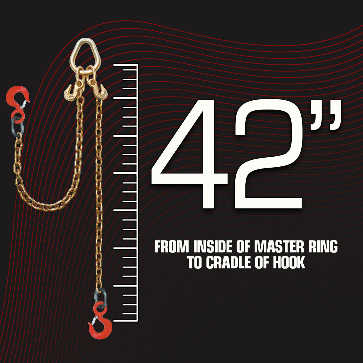 VULCAN Towing Chain Bridle - Rigging Hooks - Grade 70 Standard Length - 42 Inch - PROSeries - 4,700 Pound Safe Working Load