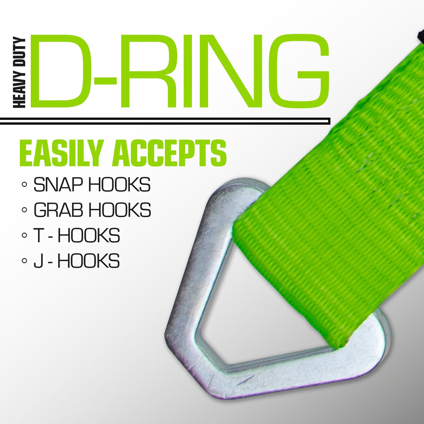 VULCAN Car Tie Down Axle Strap with Wear Pad - 2 Inch x 22 Inch - 4 Pack - High-Viz - 3,300 Pound Safe Working Load