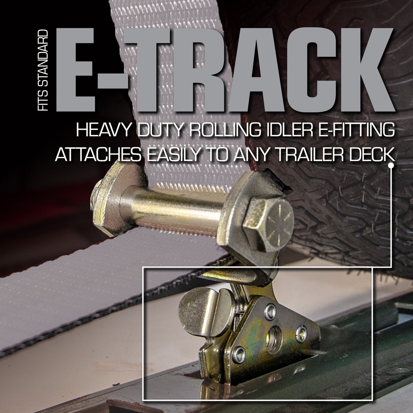 VULCAN Car Tie Down - E Track Idler 3-Cleat - 120 Inch - Silver Series - 3,300 Pound Safe Working Load - 4 Pack