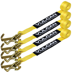 VULCAN Car Tie Down Replacement Strap with RTJ Hooks - 96 Inch - 4 Pack - 3,300 Pound Safe Working Load