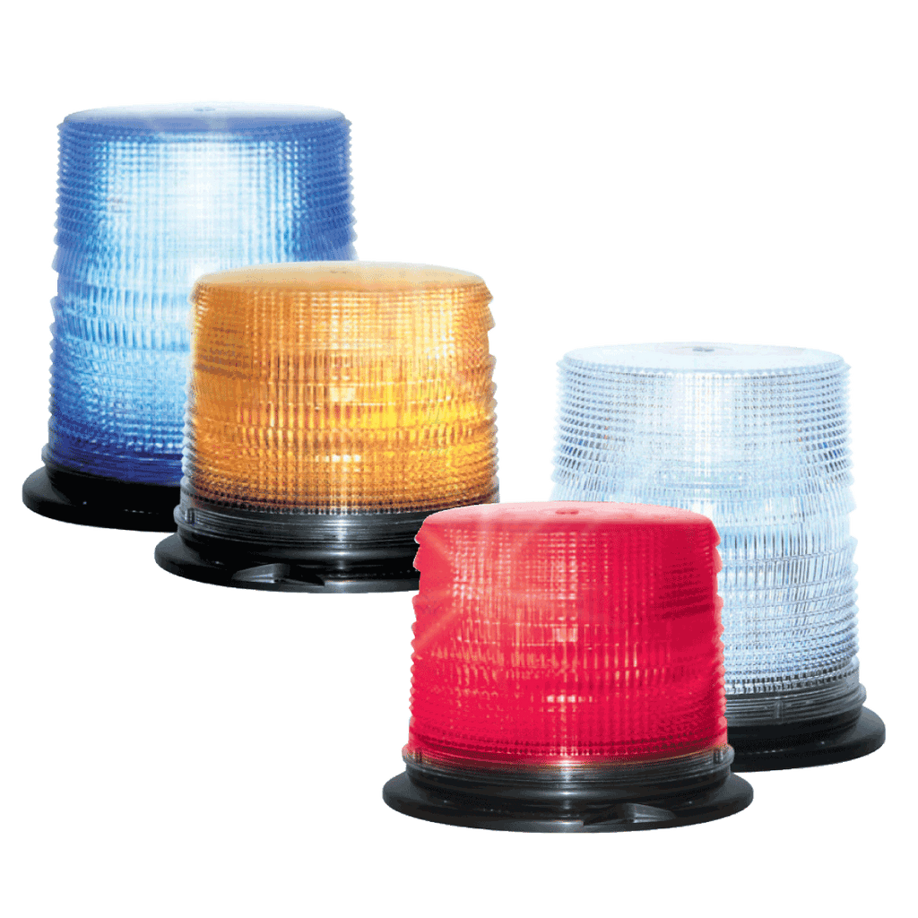 Dual Color LED Beacon - 4.75 Inch - Amber/Red - Permanent