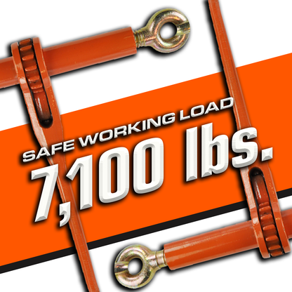 VULCAN Compactor Ratcheting Turnbuckle - Ratchet Style Load Binder with Two Heavy Duty Eye Bolts - No Hooks - 7,100 Pound Safe Working Load