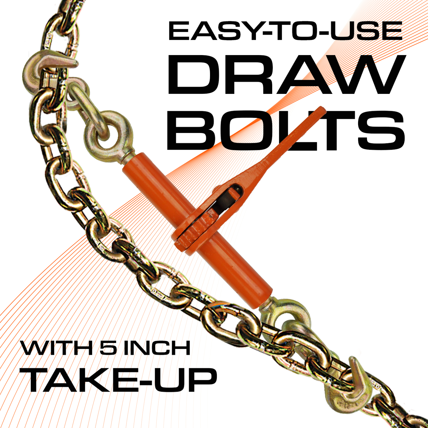 VULCAN Load Binder with 2 Grab Hooks - Ratchet Style - 5 Pack - 2,600 Pound Safe Working Load