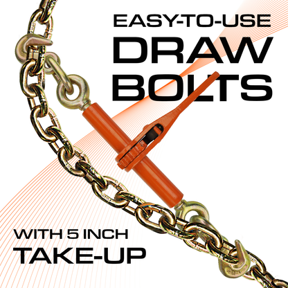 VULCAN Load Binder with 2 Grab Hooks - Ratchet Style - 5 Pack - 2,600 Pound Safe Working Load