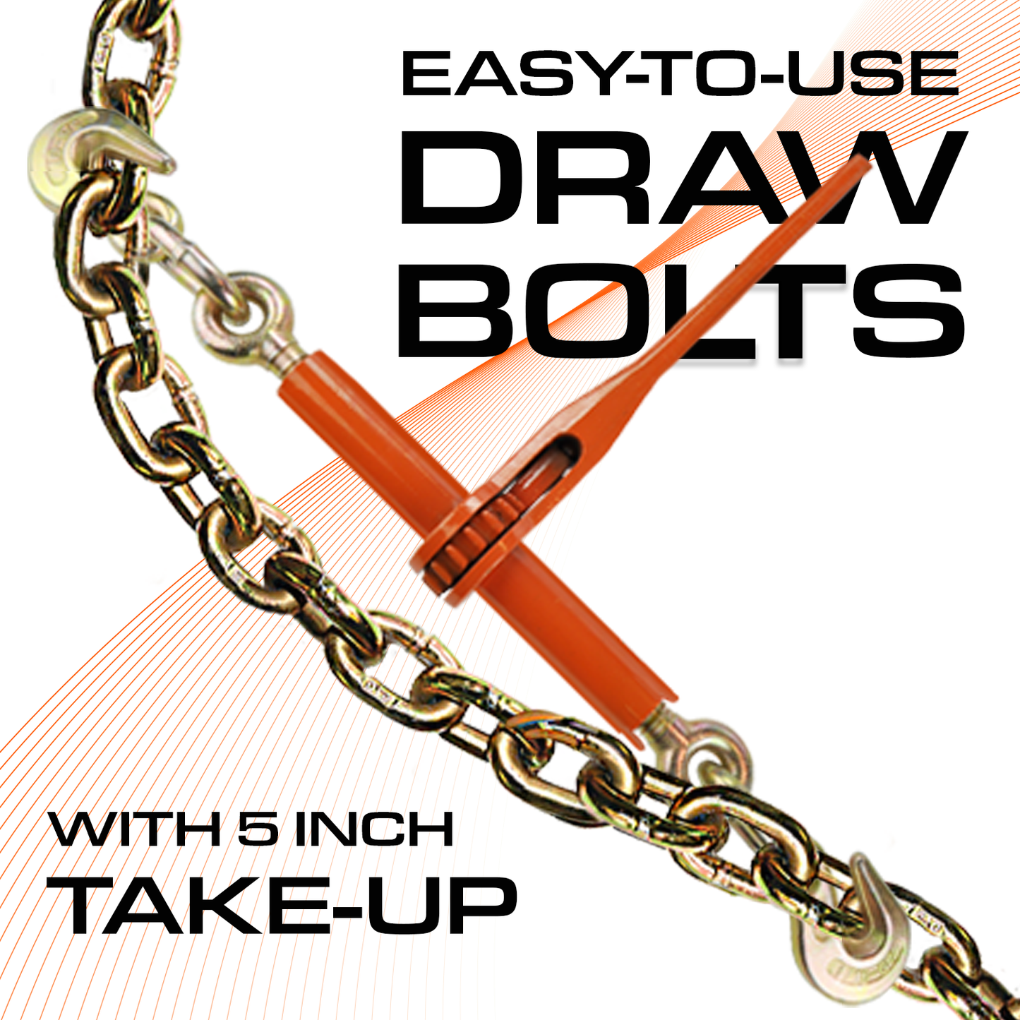 VULCAN Ratchet Style Load Binder with 2 Grab Hooks - 4 Pack - 9,200 Pound Safe Working Load (For 3/8 Inch Grade 70 or 1/2 Inch Grade 43 Chain)