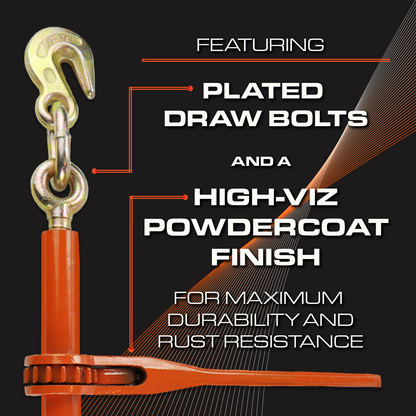 VULCAN Chain and Binder Kit - Grade 80 - 3/8 Inch x 20 Foot - Includes 2 Chains and 2 Binders - 7,100 Pound Safe Working Load