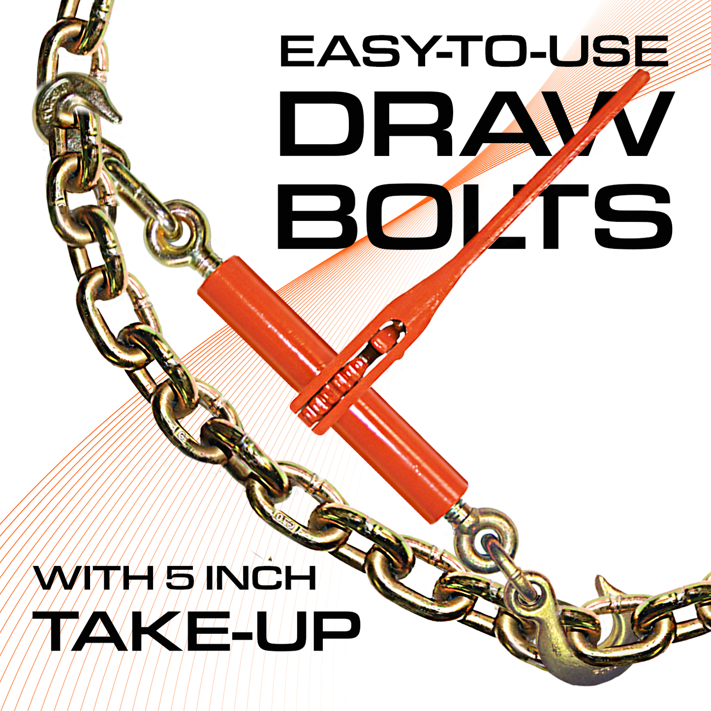 VULCAN Load Binder with Grab and Slip Hooks - Ratchet Style - 6,600 Pound Safe Working Load (Works with 5/16 Inch or 3/8 Inch Grade 70 Chain)