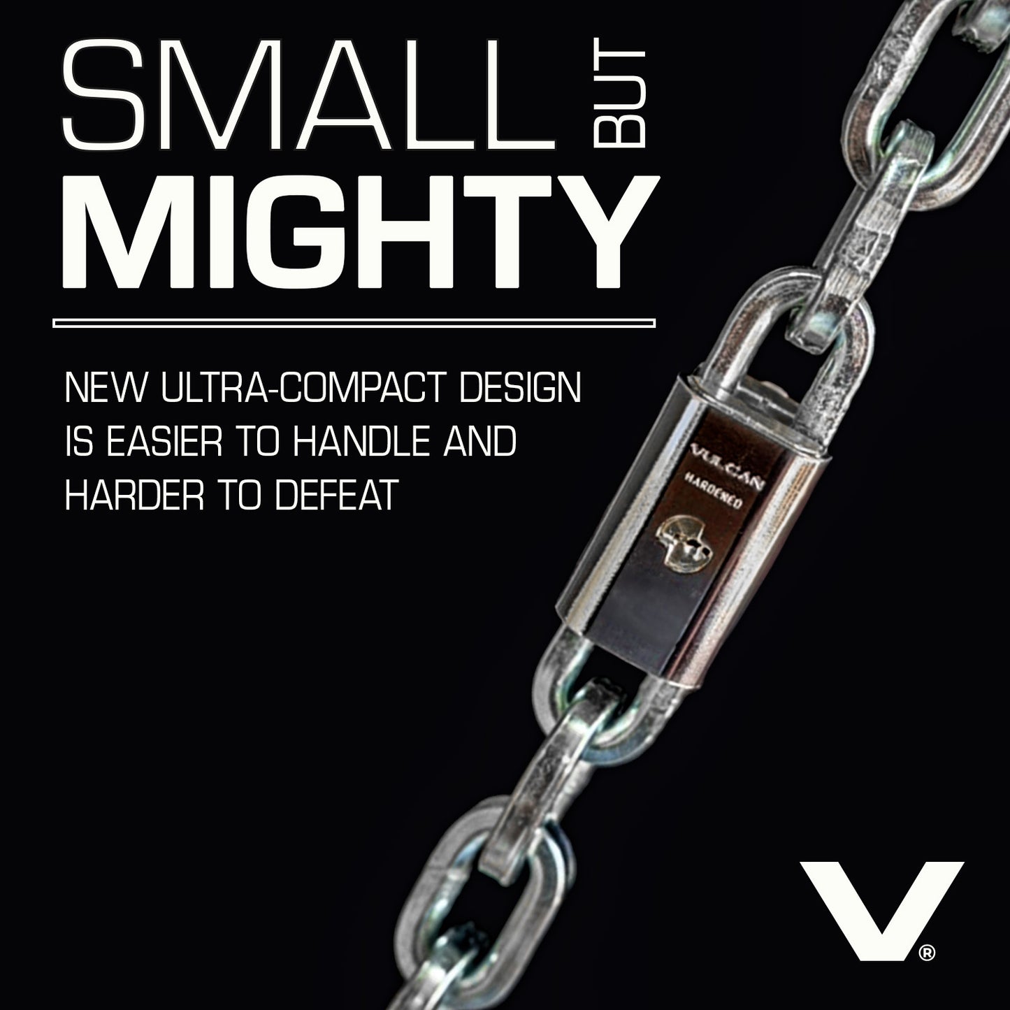VULCAN Security Chain and Lock Kit - Premium Case-Hardened - 3/8 Inch x 3 Foot (+/- 1.5 Inches) - Chain Cannot Be Cut with Bolt Cutters or Hand Tools