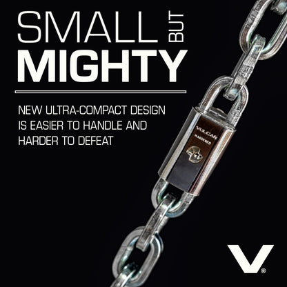 VULCAN Security Chain and Lock Kit - Premium Case-Hardened - 3/8 Inch x 3 Foot (+/- 1.5 Inches) - Chain Cannot Be Cut with Bolt Cutters or Hand Tools
