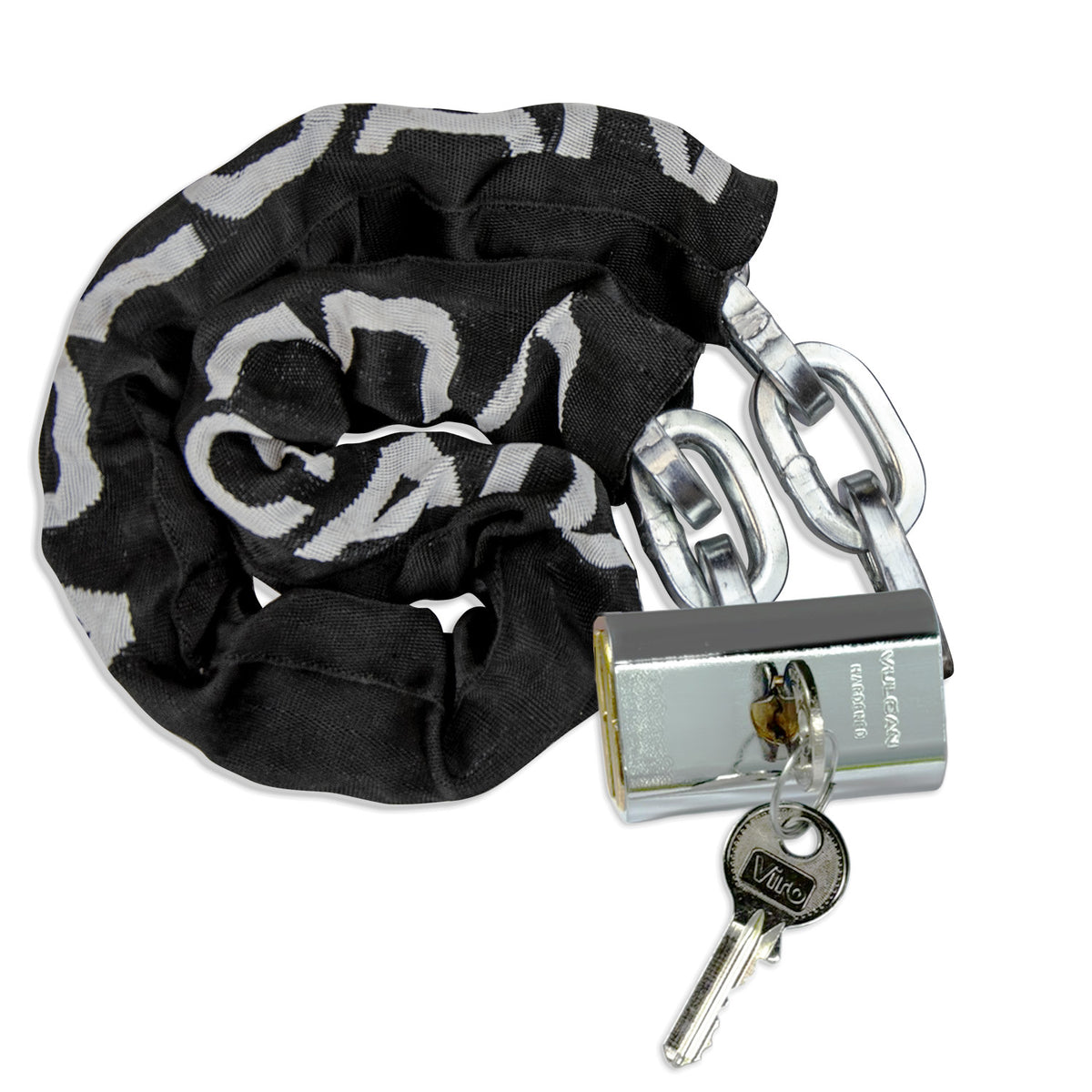 VULCAN Security Chain and Lock Kit - Premium Case-Hardened - 5/16 Inch x 3 Foot (+/- 1.5 Inches) - Chain Cannot Be Cut with Bolt Cutters or Hand Tools