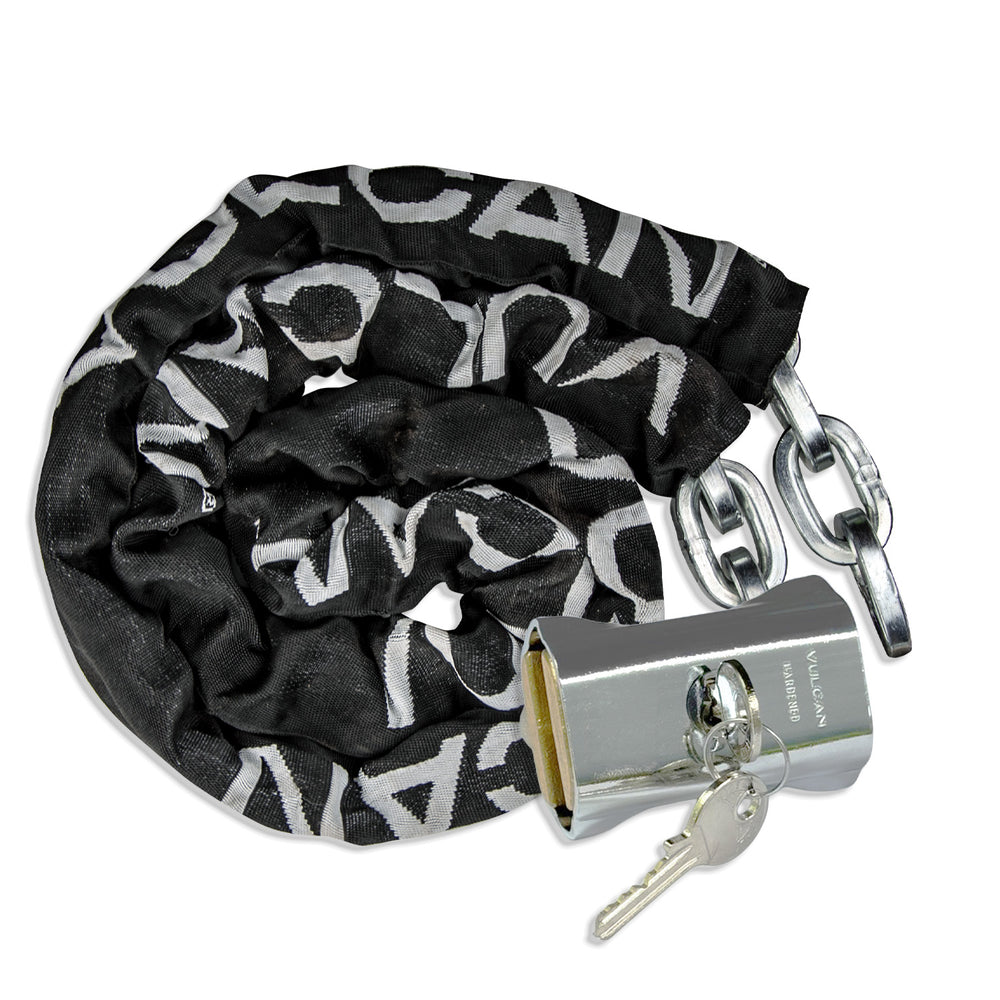 VULCAN Security Chain and Lock Kit - Premium Case-Hardened - 3/8 Inch x 6 Foot (+/- 1.5 Inches) - Chain Cannot Be Cut with Bolt Cutters or Hand Tools