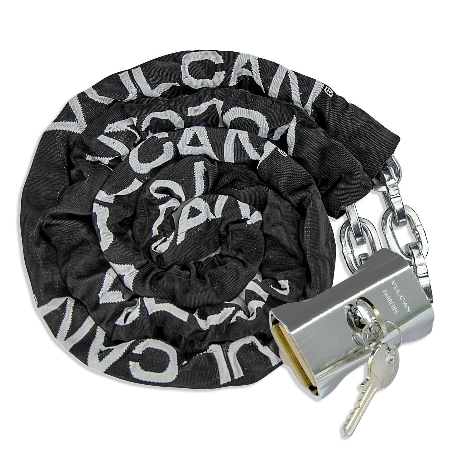 VULCAN Security Chain and Lock Kit - Premium Case-Hardened - 3/8 Inch x 9 Foot (+/- 1.5 Inches) - Chain Cannot Be Cut with Bolt Cutters or Hand Tools