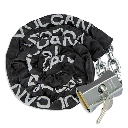VULCAN Security Chain and Lock Kit - Premium Case-Hardened - 3/8 Inch x 9 Foot (+/- 1.5 Inches) - Chain Cannot Be Cut with Bolt Cutters or Hand Tools
