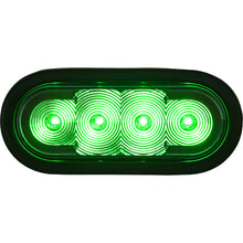 Green 6 Inch Oval Recessed LED Strobe Light with Quad Flash