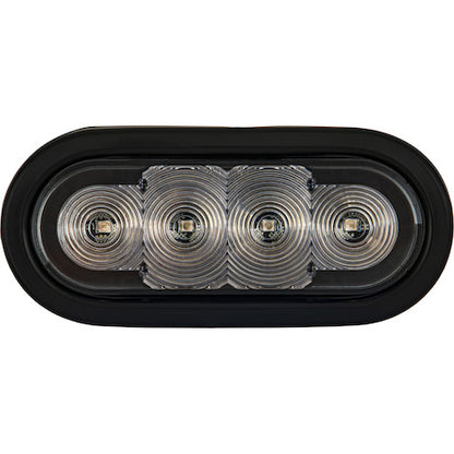 Green 6 Inch Oval Recessed LED Strobe Light with Quad Flash