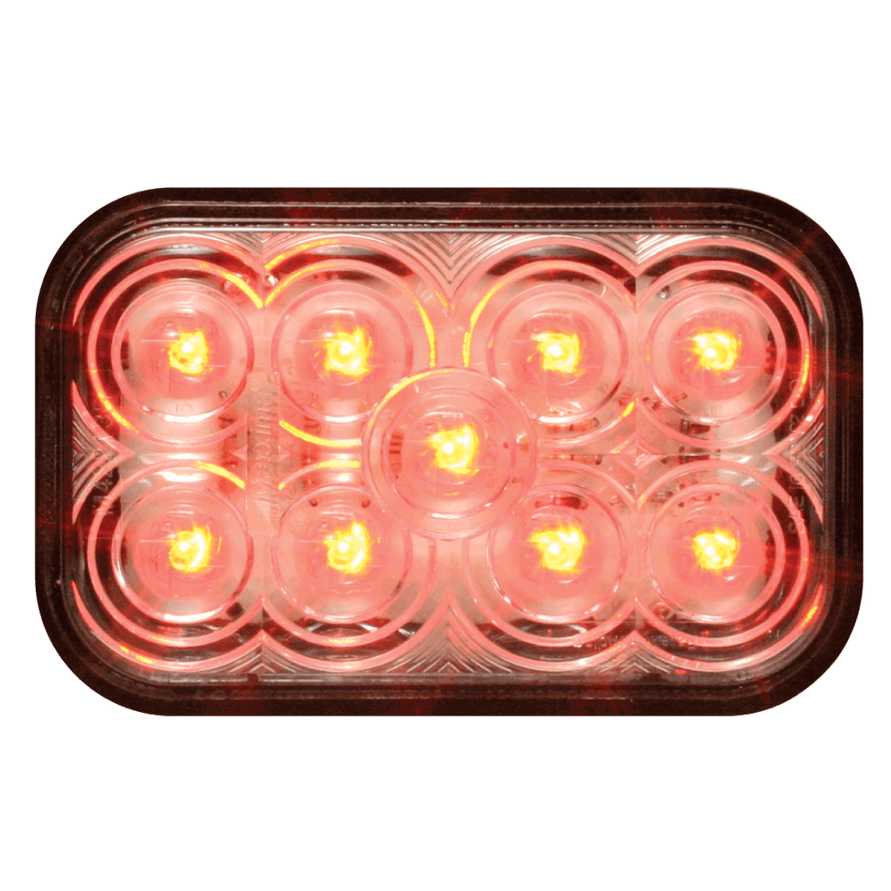 LED Stop Turn Tail Light - Red with Clear Lens
