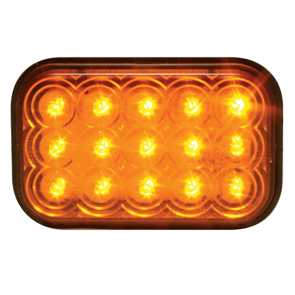 LED Amber Turn  Light Grommett Mount Rectangular