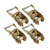 VULCAN Ratchet Buckle - 1 Inch Wide Handle - 1,100 Pounds - 4 Pack