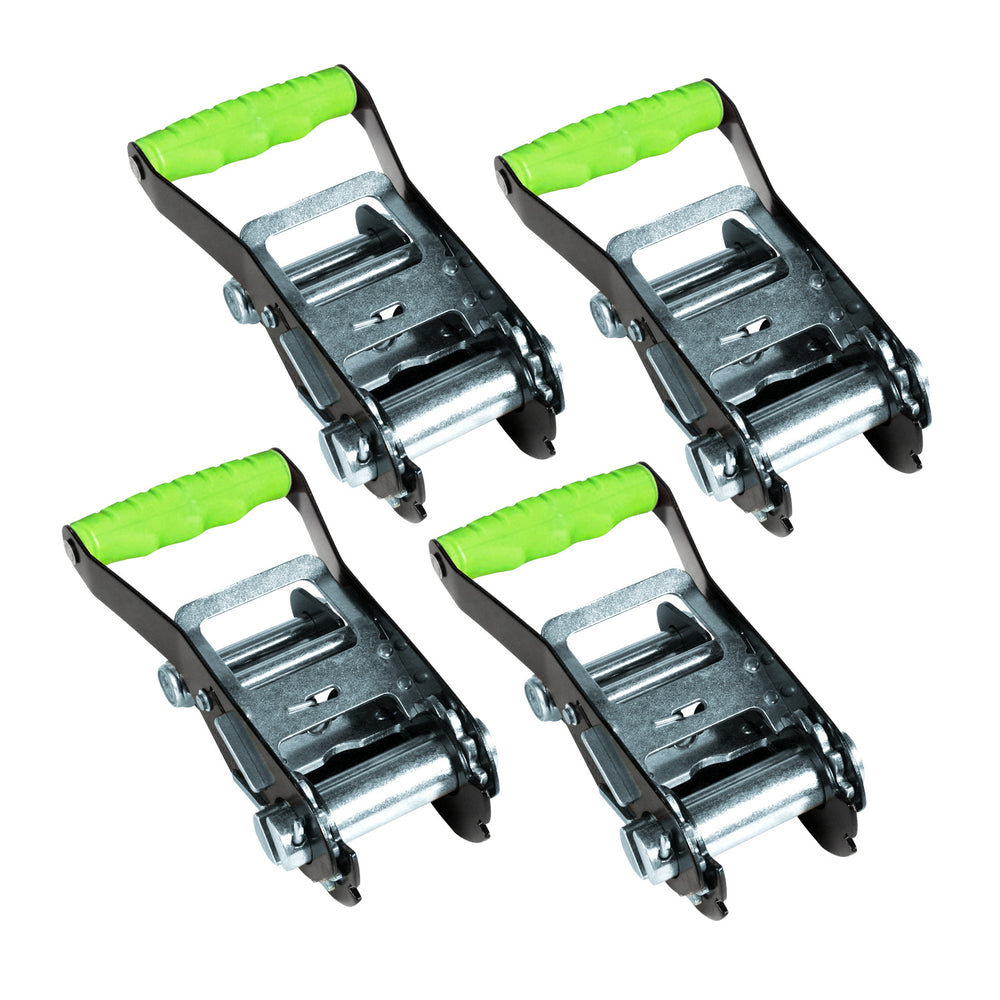 VULCAN Ratchet Buckle - 2 Inch Wide Handle - High-Viz - 3,300 Pound Safe Working Load - Pack of 4