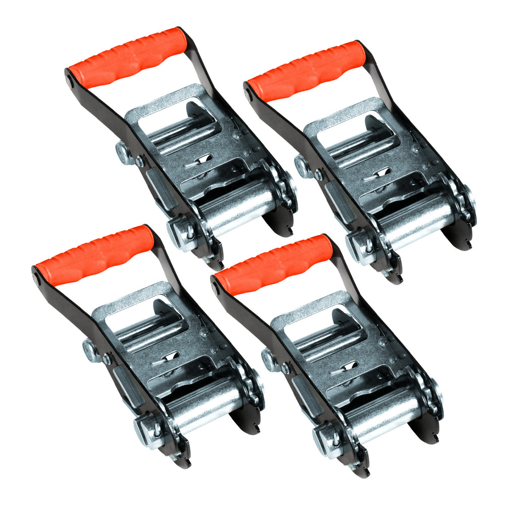 VULCAN Ratchet Buckle - 2 Inch Wide Handle - Silver Series - 3,300 Pound Safe Working Load - Pack of 4