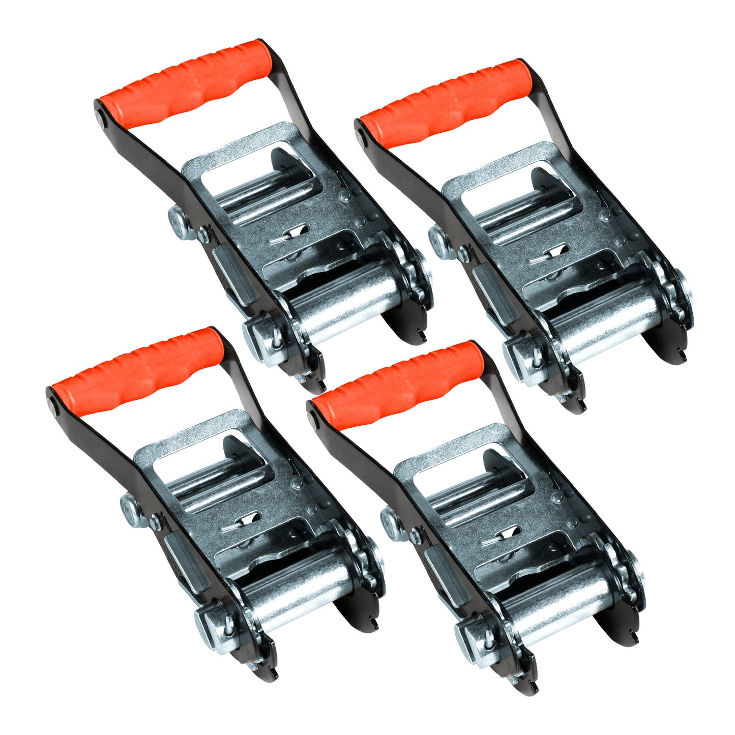 VULCAN Ratchet Buckle - 2 Inch Wide Handle - Silver Series - 3,300 Pound Safe Working Load - Pack of 4