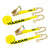 VULCAN Ratchet Strap with Chain Anchors - 2 Pack - Classic Yellow - 2 Inch x 27 Foot - 3,600 Pound Safe Working Load