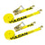 VULCAN Ratchet Strap with Wire Hooks - 2 Inch x 30 Foot - Classic Yellow - 3,300 Pound Safe Working Load - Pack of 2