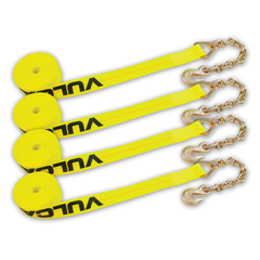 VULCAN Ratchet Short End with Chain Anchor - Classic Series - 3,600 Pound Safe Working Load - 4 Pack