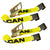 VULCAN Ratchet Strap with Flat Hooks - 4 Inch x 30 Foot, 2 Pack - Classic Yellow - 5,400 Pound Safe Working Load