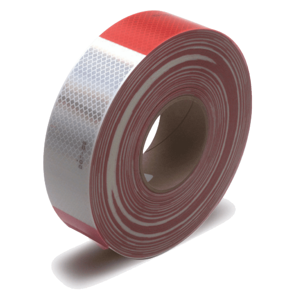 Reflective Tape - 2 Inch x 150' Roll - Alternating Red/White