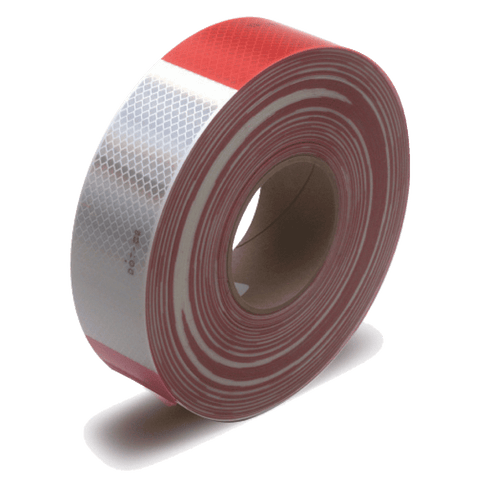 Reflective Tape - 2 Inch x 150' Roll - Alternating Red/White
